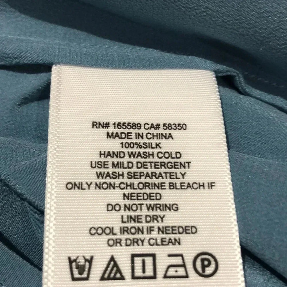 Joie Eldridge Adriatic Blue silk top Large New with Tags - Picture 8 of 8